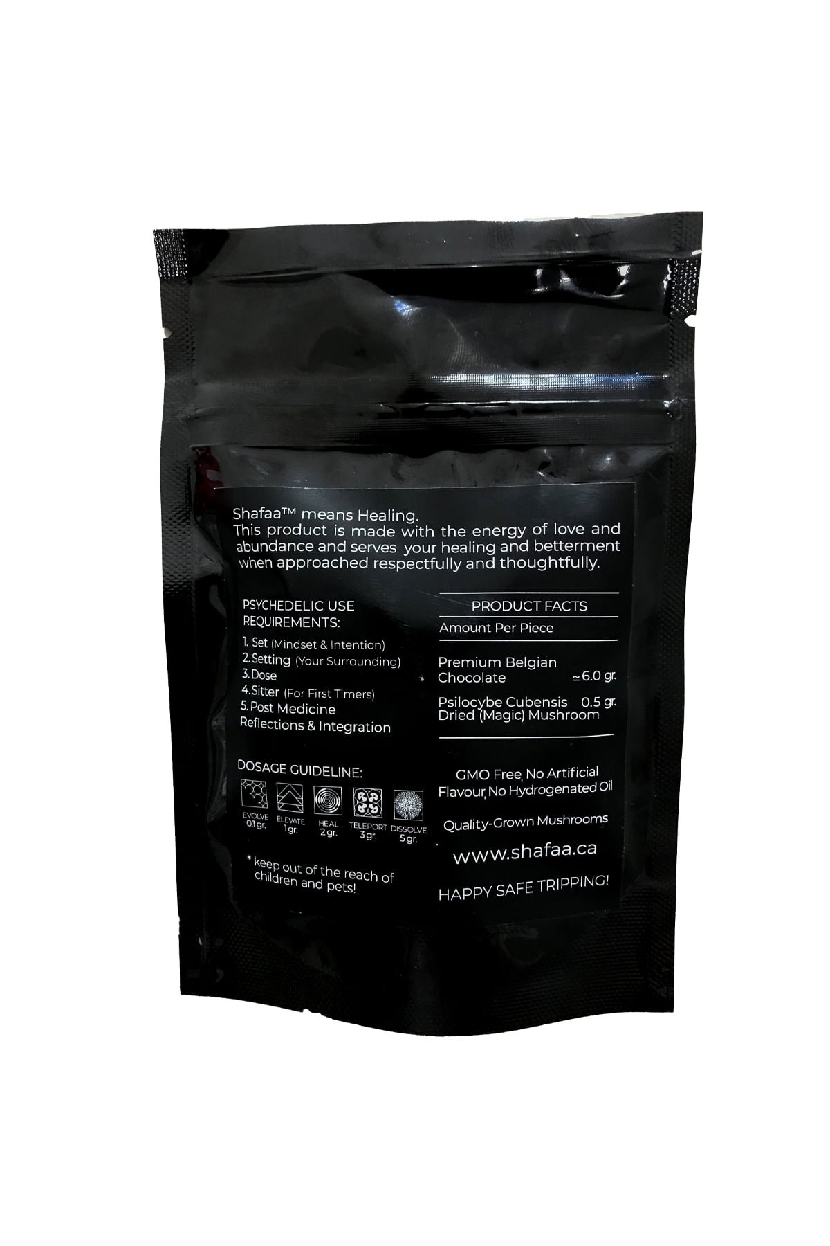 Shafaa Macrodosing Magic Mushroom Dark Chocolate Edibles